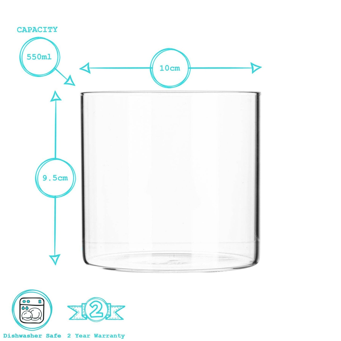 Glass Storage Jar with Cork Lid - 550ml