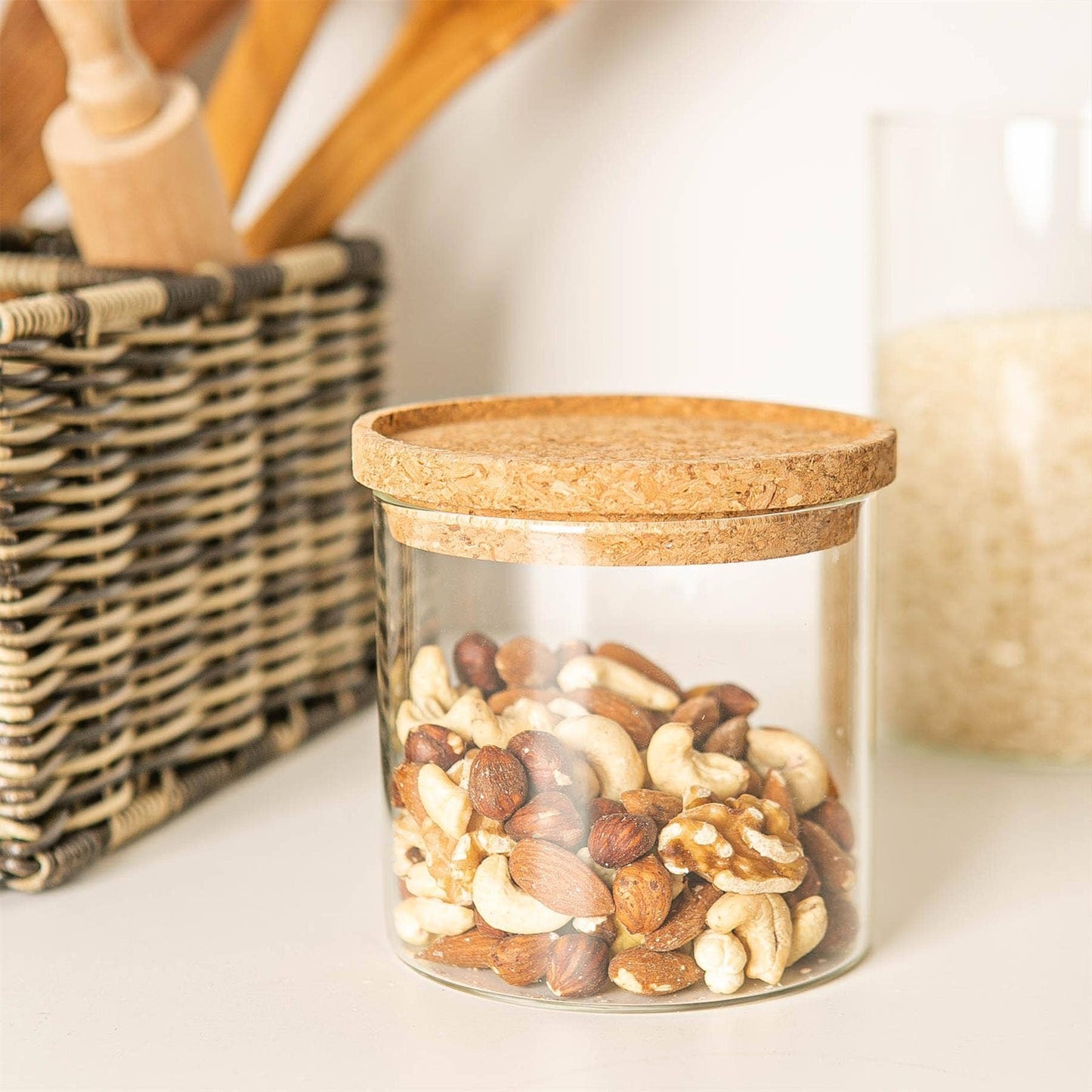 Glass Storage Jar with Cork Lid - 550ml