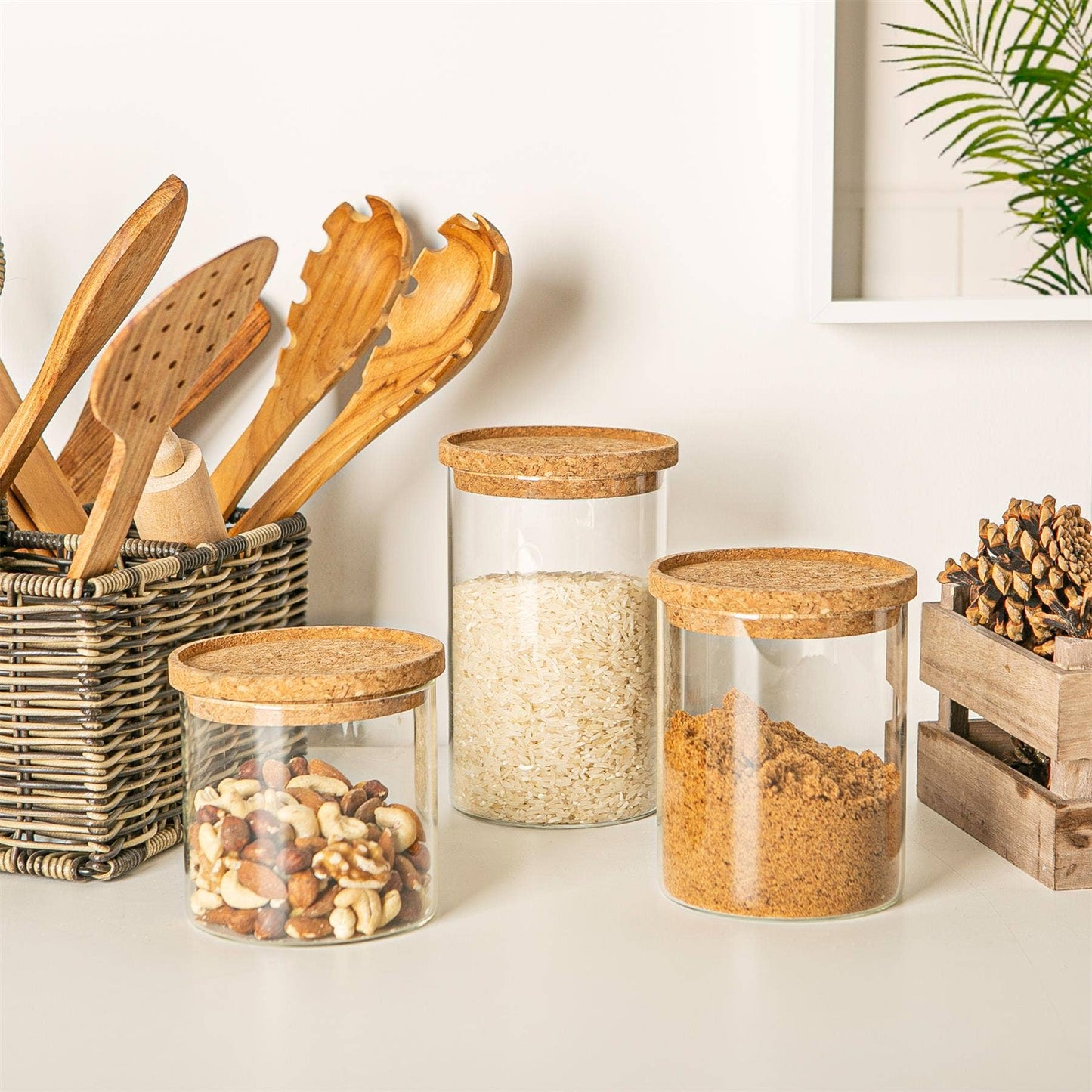 Glass Storage Jar with Cork Lid - 550ml