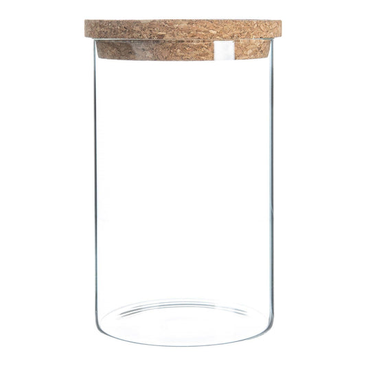 Glass Storage Jar with Cork Lid - 1 Ltr