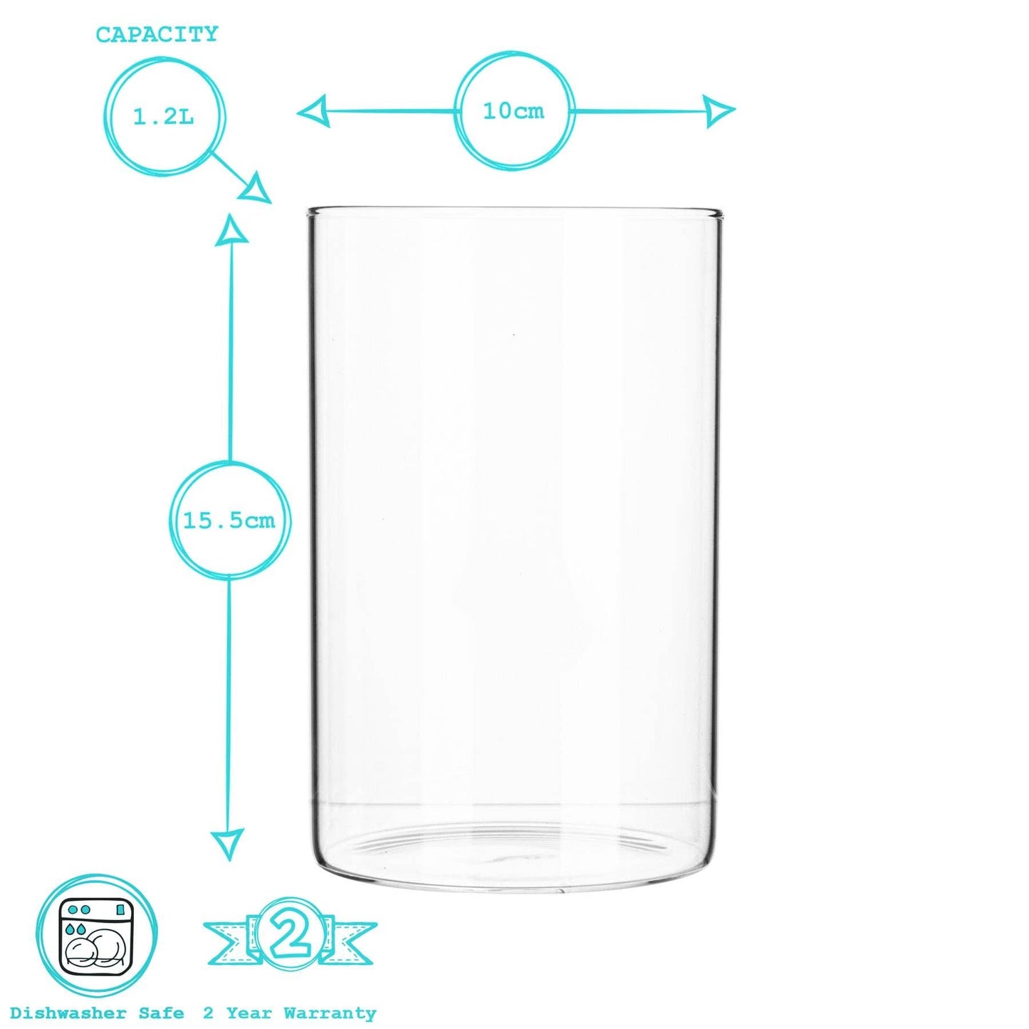 Glass Storage Jar with Cork Lid - 1 Ltr